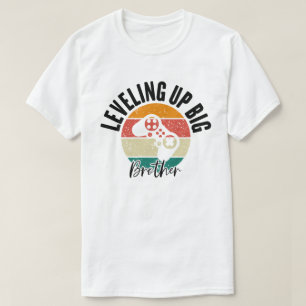 Leveling up to Big Brother funny gamer vintage T-Shirt