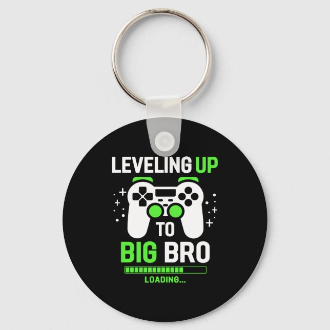 Leveling Up To Big Brother Gaming Boy  Keychain (Front)