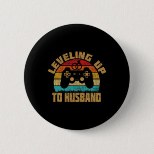 Leveling Up To Husnd Newlywed Groom Video Game Lov 2 Inch Round Button