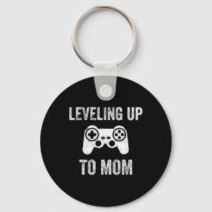 Leveling Up To Mom Shirt For Expecting Mother  Keychain
