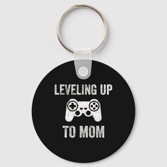 Leveling Up To Mom Shirt For Expecting Mother  Keychain (Front)