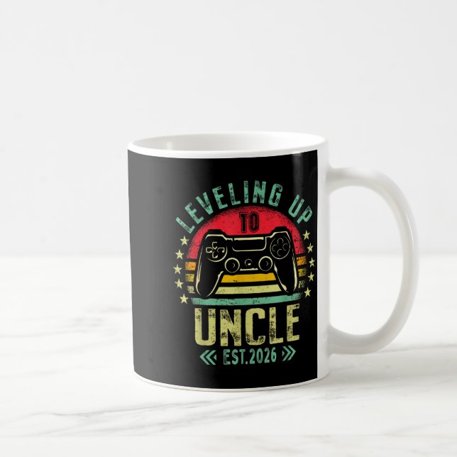 Leveling Up To Uncle 2026 Funny Gamer Soon To Be U Coffee Mug (Right)