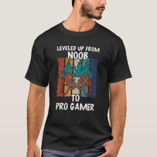 Levelled Up From Noob To Pro Gamer   Gaming Retro T-Shirt