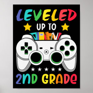 Levelled Up To 2nd Grade Boy Second Grade Crew Bac Poster
