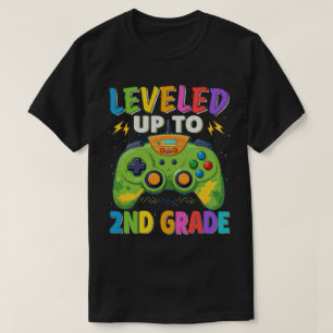 Levelled Up To 2nd Grade Gamer Back To School Boys T-Shirt