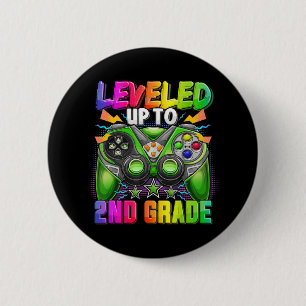 Levelled Up To 2nd Grade Gamer Back To School Firs 2 Inch Round Button