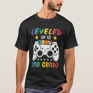 Levelled Up To 2nd Grade  Gaming 1st Grade Graduat T-Shirt
