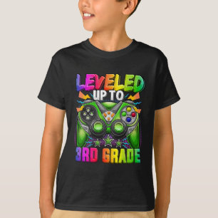 Levelled Up To 3rd Grade Gamer Ck To School First T-Shirt