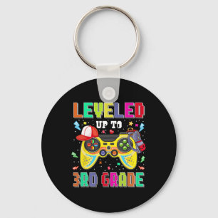 Levelled Up To 3rd Grade Gamer First Day Boys Back Keychain