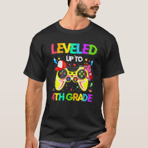 Levelled Up To 4th Grade Gamer Back To School 4th T-Shirt