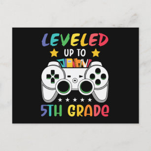 Levelled Up To 5th Grade Back to School Video Game Postcard