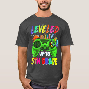 Levelled Up To 5th Grade Gamer Back To School Firs T-Shirt