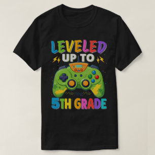 Levelled Up To 5th Grade Gamer Back To School T-Shirt