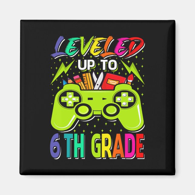 Levelled Up To 6th Grade Gamer Back To School Firs Magnet (Front)