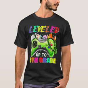 Levelled Up To 8Th Grade Gamer Back To School Firs T-Shirt
