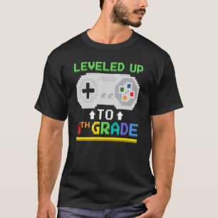 Levelled Up To 8th Grade  Gamer Video Game Control T-Shirt