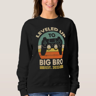 Levelled Up To Big Bro 2023 Vintage Pregnancy Anno Sweatshirt
