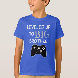 Levelled up to Big Brother Boys Gaming shirt funny