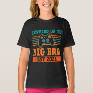 Levelled Up To Big Brother Est 2021 Promoted T-Shirt