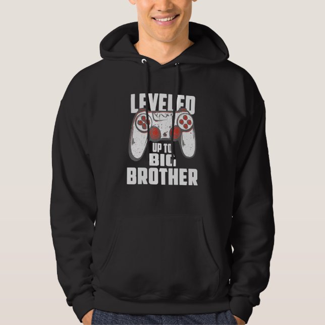 Levelled Up To Big Brother Pregnancy Announcement Hoodie (Front)