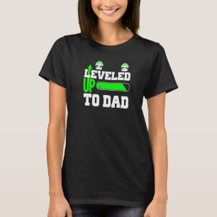 Levelled Up To Dad New Dad Retro Grunge Gamer T-Shirt