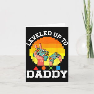 Levelled up to daddy funny gamer father new baby card