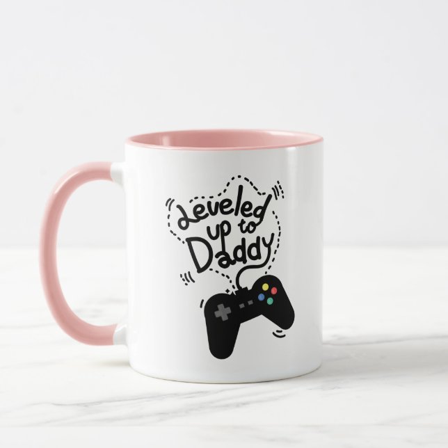 Levelled Up To Daddy Gamer Video Funny New Dad Mug (Left)