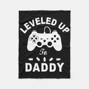 Levelled Up To Daddy Video Game Dad Fleece Blanket