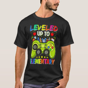Levelled Up To Elementary Gamer Back To School Fir T-Shirt