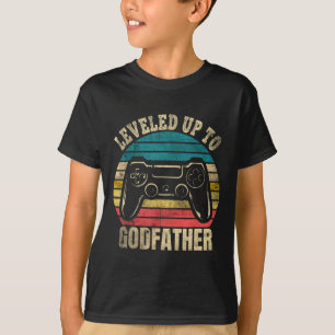 Levelled Up To Godfather Video Gamer Gaming 1 T-Shirt