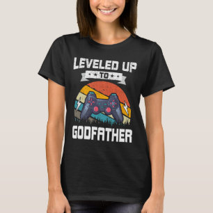 Levelled Up To Godfather Video Gamer Gaming 4 T-Shirt