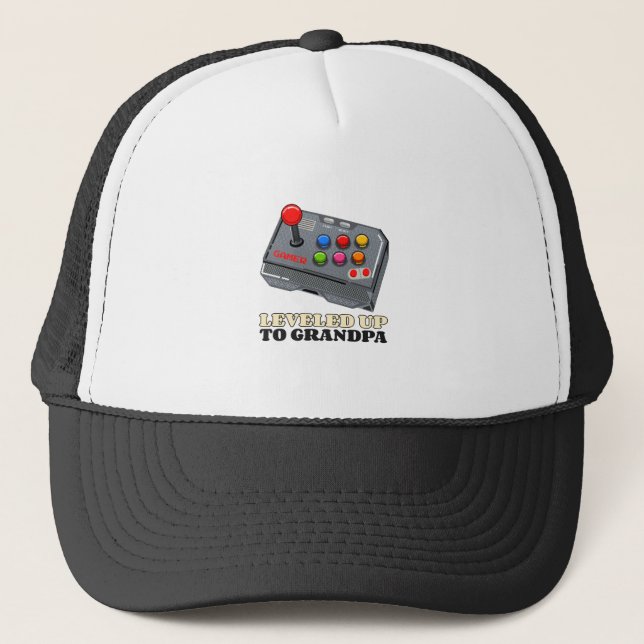  Levelled Up To Grandpa Trucker Hat (Front)