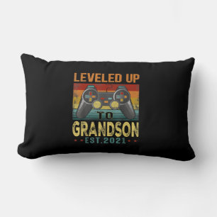 Levelled Up To Grandson 2021 Video Gamer Lumbar Pillow