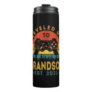 Levelled Up To Grandson Est 2021 Video Gamer Thermal Tumbler