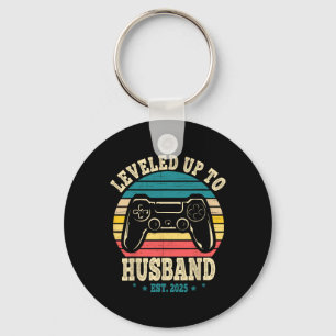Levelled Up To Husband Est 2025 Newly Married Bach Keychain