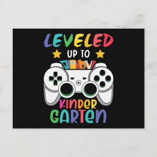 Levelled Up To Kindergarten Back to School Gamer Postcard