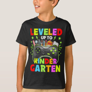 Levelled up to Kindergarten Back to School gamer T-Shirt