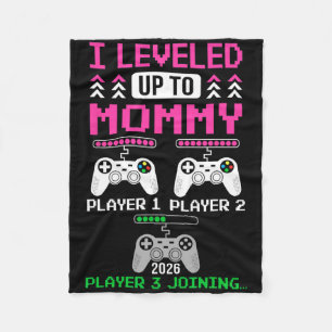 Levelled Up To Mommy Again Funny Funny Gamer Mom E Fleece Blanket