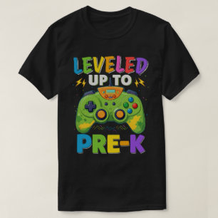 Levelled Up To Pre-k Gamer Back To School Boys T-Shirt