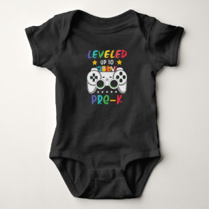 Levelled Up To Pre-K Gamer Back To School Kids Gif Baby Bodysuit