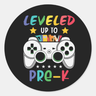 Levelled Up To Pre-K Gamer Back To School Kids Gif Classic Round Sticker