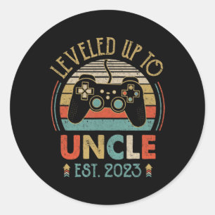 Levelled Up To Uncle 2023 Video Game Promoted To U Classic Round Sticker