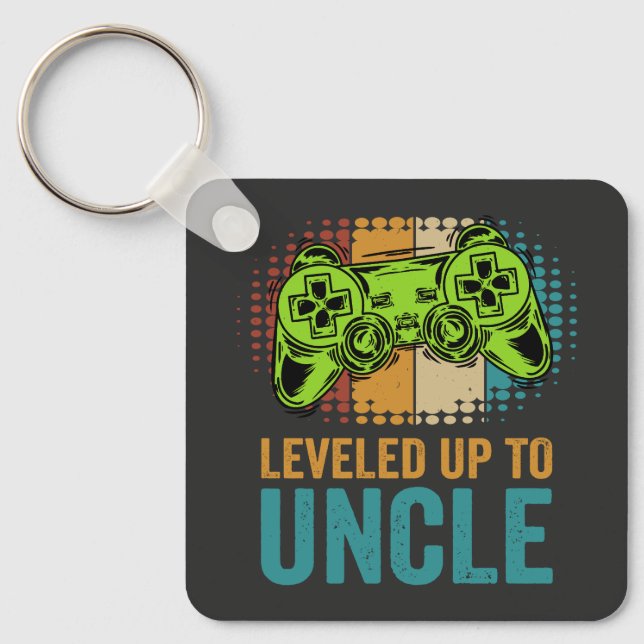 Levelled Up To Uncle 2024 Keychain (Front)