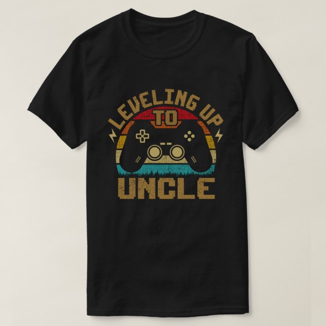 Levelled Up To Uncle Gamer Gaming Future Uncle  T-Shirt (Design Front)