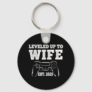 Levelled Up To Wife 2025 Funny Just Married Gamer  Keychain