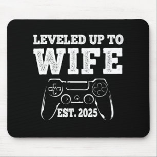 Levelled Up To Wife 2025 Funny Just Married Gamer Mouse Pad