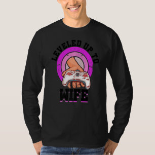 Levelled Up To Wife Video Game Player Console Game T-Shirt