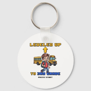 Levelling Up 3rd Grade Ck To School Funny Gamer Bo Keychain