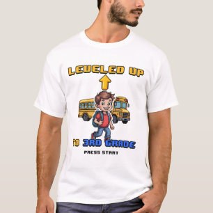Levelling Up 3rd Grade Ck To School Funny Gamer Bo T-Shirt