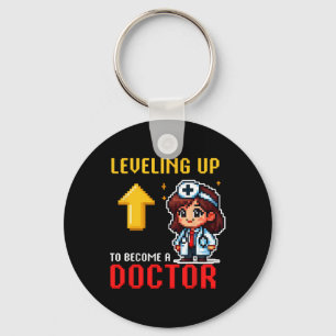 Levelling Up Doctor Ck To School Funny Gamer Girls Keychain